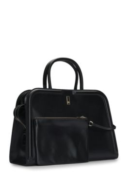 Ariell tote bag in leather, Black