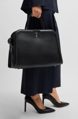 Ariell tote bag in leather, Black