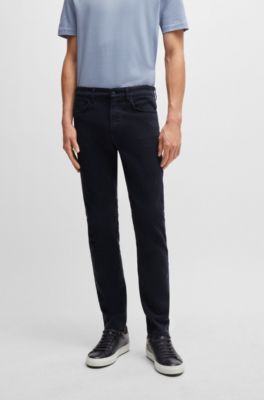BOSS - Delaware Slim-fit jeans in soft stretch denim - Dark Blue