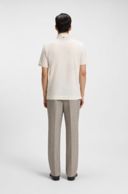 Logo-detail polo shirt in cotton piqu&eacute;, White