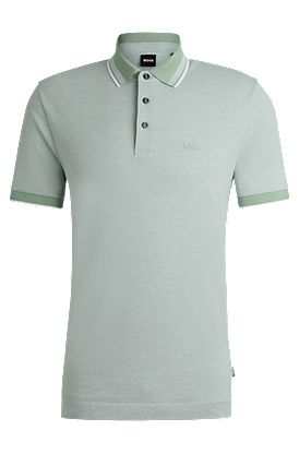 Oxford-cotton-piqué polo shirt with logo detail