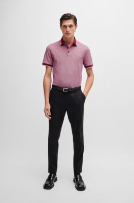 Logo-detail polo shirt in cotton piqu&eacute;, Dark Red