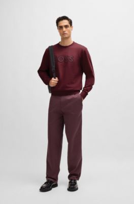 Relaxed-fit cotton-terry sweatshirt with logo artwork, Dark Red