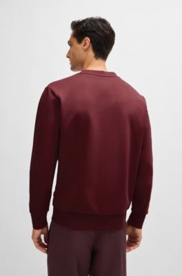 Relaxed-fit cotton-terry sweatshirt with logo artwork, Dark Red