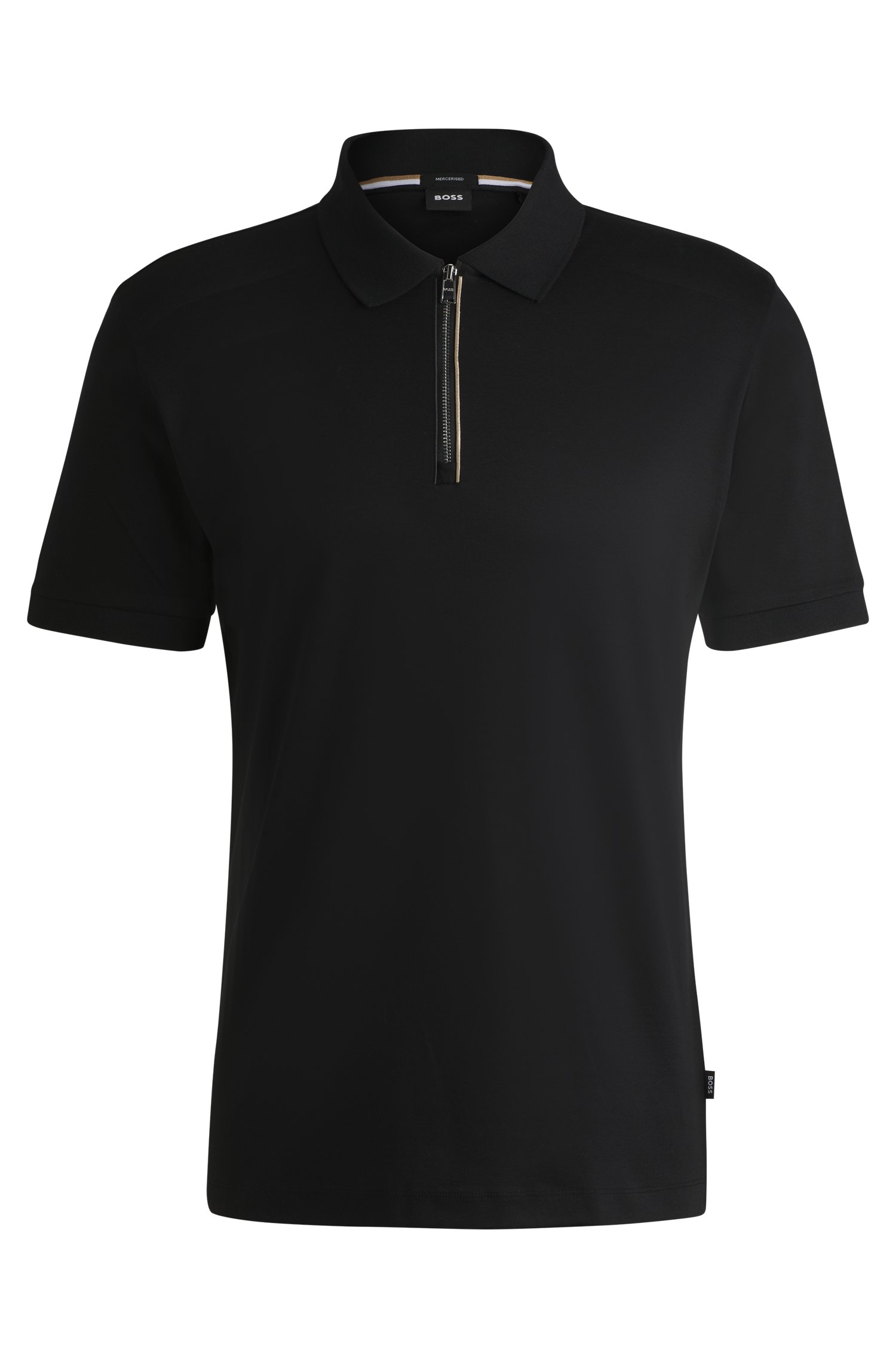 Mercerized-cotton slim-fit polo shirt with zip placket