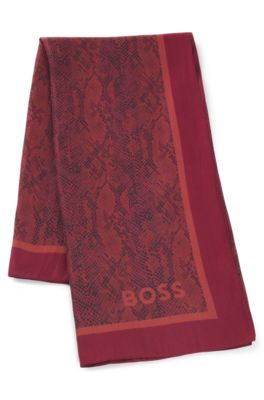 Silk Twill Scarf Hugo Boss Silk Scarves BOSS Silk-twill Scarf With