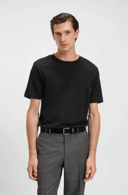 Regular-fit T-shirt in piqué fabric