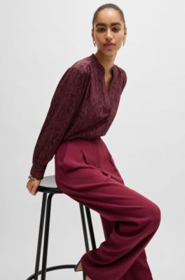 Regular-fit blouse snake-print silk