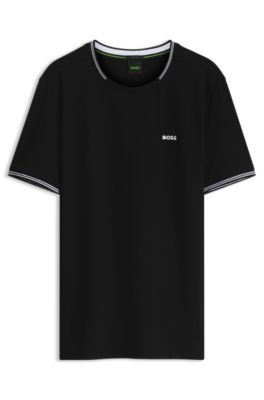 Cotton piqu&eacute; T-shirt, Black