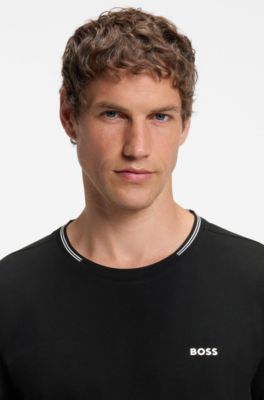Cotton piqu&eacute; T-shirt, Black