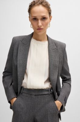 Pleat-front sleeveless blouse in washed silk, White