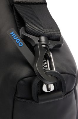 HUGOバッグ HUGO - Crossbody bag in structured twill with blue logo trim