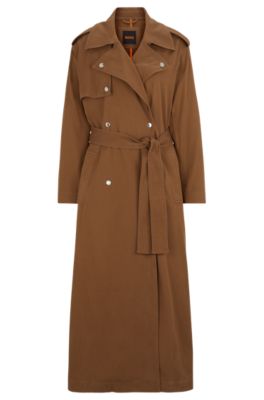 BOSS - Belted trench coat with hardware trims