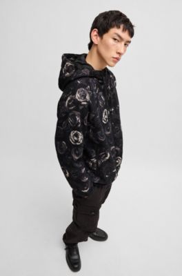 HUGO BOSS ジャケット HUGO BOSS ヒューゴボス フード着脱 撥水 モノグラム柄 ダブル