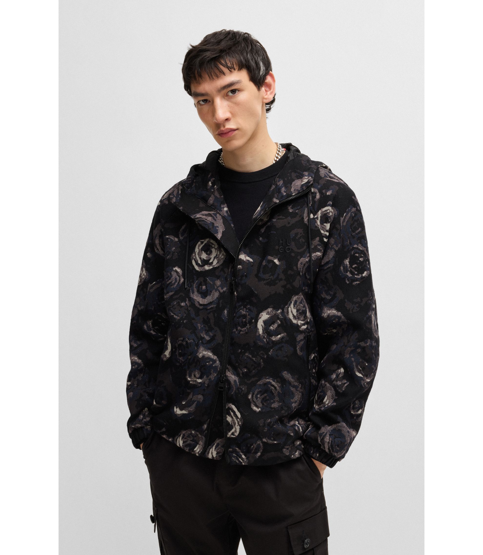 HUGO BOSS ジャケット HUGO BOSS (ヒューゴボス) レザー エンボスモノグラム