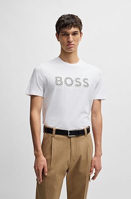 BOSS - Cotton-jersey T-shirt with logo detail