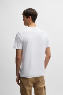Cotton-jersey T-shirt with logo detail, White