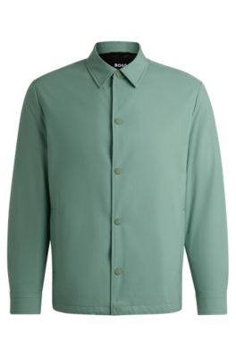 BOSS - Relaxed-fit overshirt in a performance-stretch wool blend