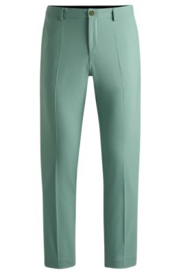 Hugo Boss Modern-fit Trousers In A Performance-stretch Wool Blend In Light Green