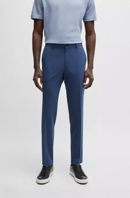 Modern-fit trousers in a performance-stretch wool blend