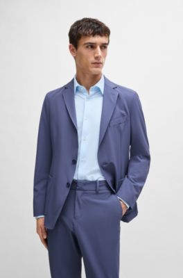 Water-repellent jacket in slim fit with zip-up inner , Dark Blue