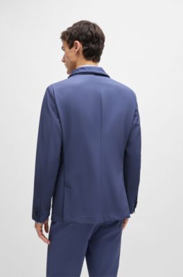 Water-repellent jacket in slim fit with zip-up inner , Dark Blue
