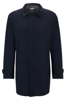 BOSS Waterproof coat blended with wool Dark Blue