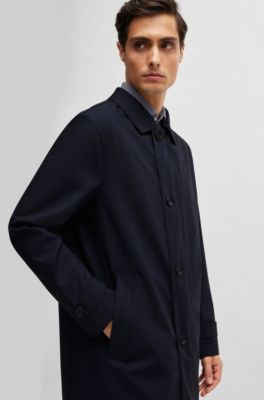 Waterproof coat blended with wool, Dark Blue