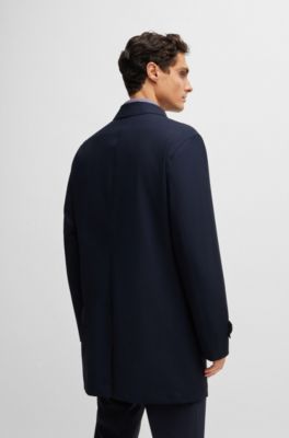 Waterproof coat blended with wool, Dark Blue