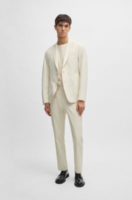 Slim-fit jacket in wrinkle-resistant performance-stretch fabric, White