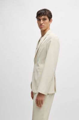 Slim-fit jacket in wrinkle-resistant performance-stretch fabric, White