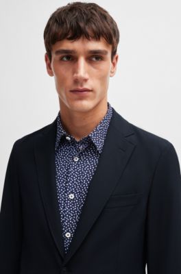 BOSS - Slim-fit jacket in wrinkle-resistant performance-stretch