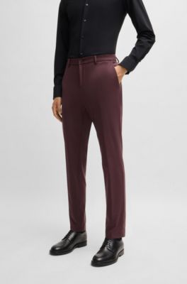 Pantalon Slim en jersey stretch performant, Rouge clair
