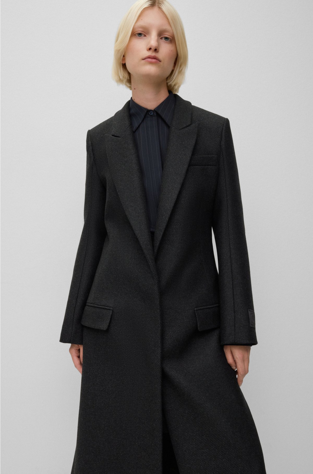 Women's Wool-Blend Tailored Topcoat