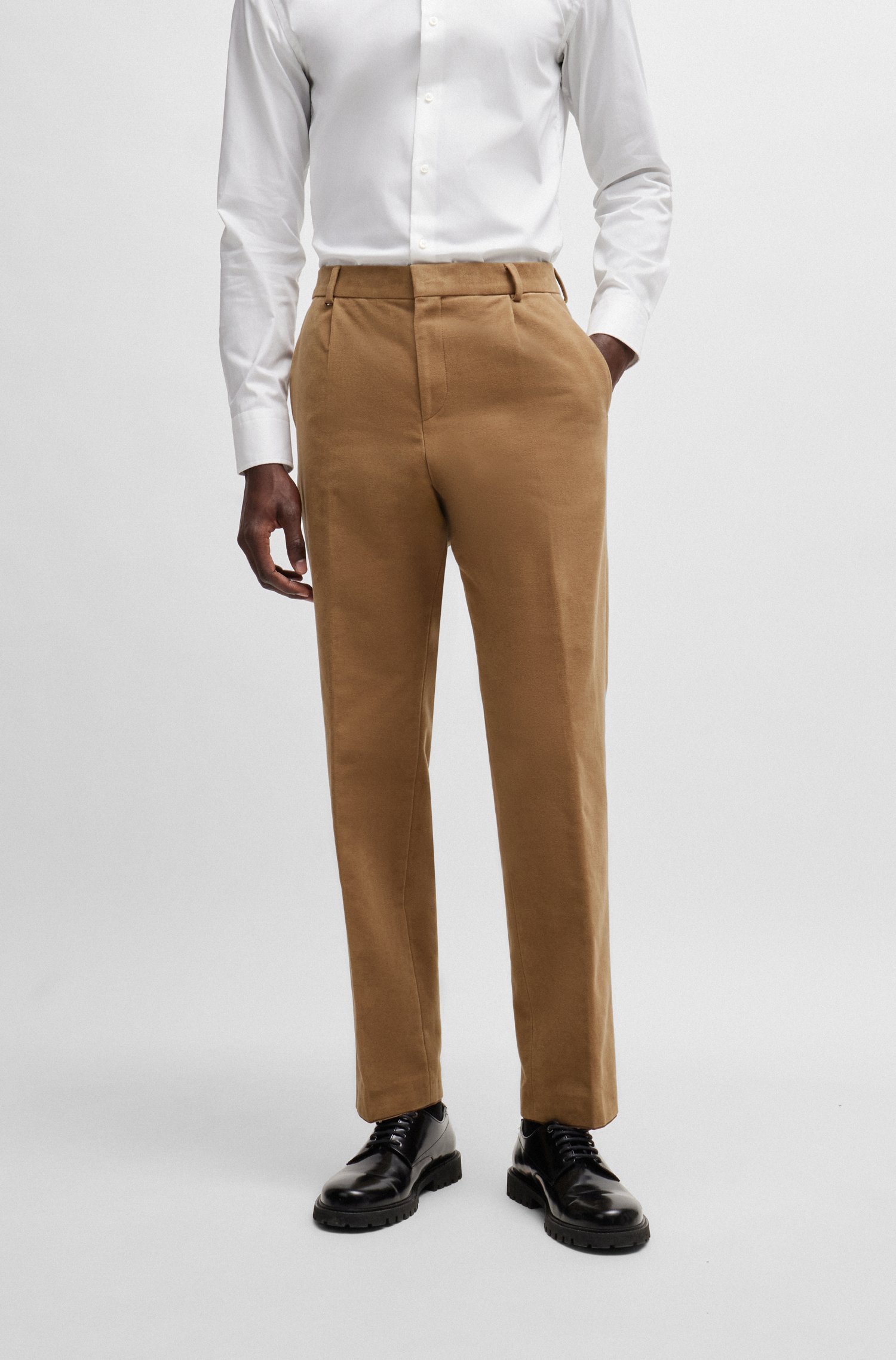 Relaxed-fit trousers cotton twill weave