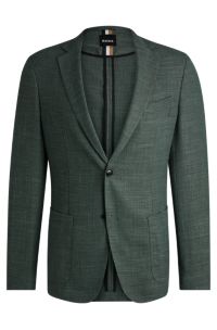 BOSS - Slim-fit jacket in melange stretch cloth