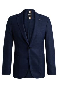 BOSS - Slim-fit jacket in melange stretch cloth