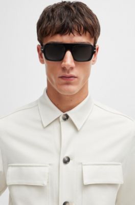 Relaxed-fit overshirt in stretch jersey, White