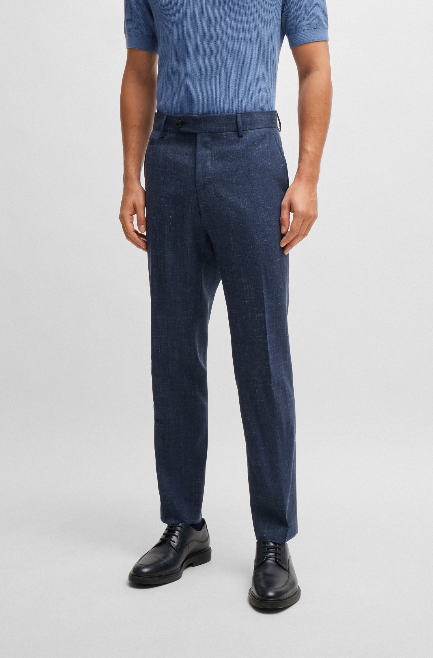 Slim-fit trousers wool and linen