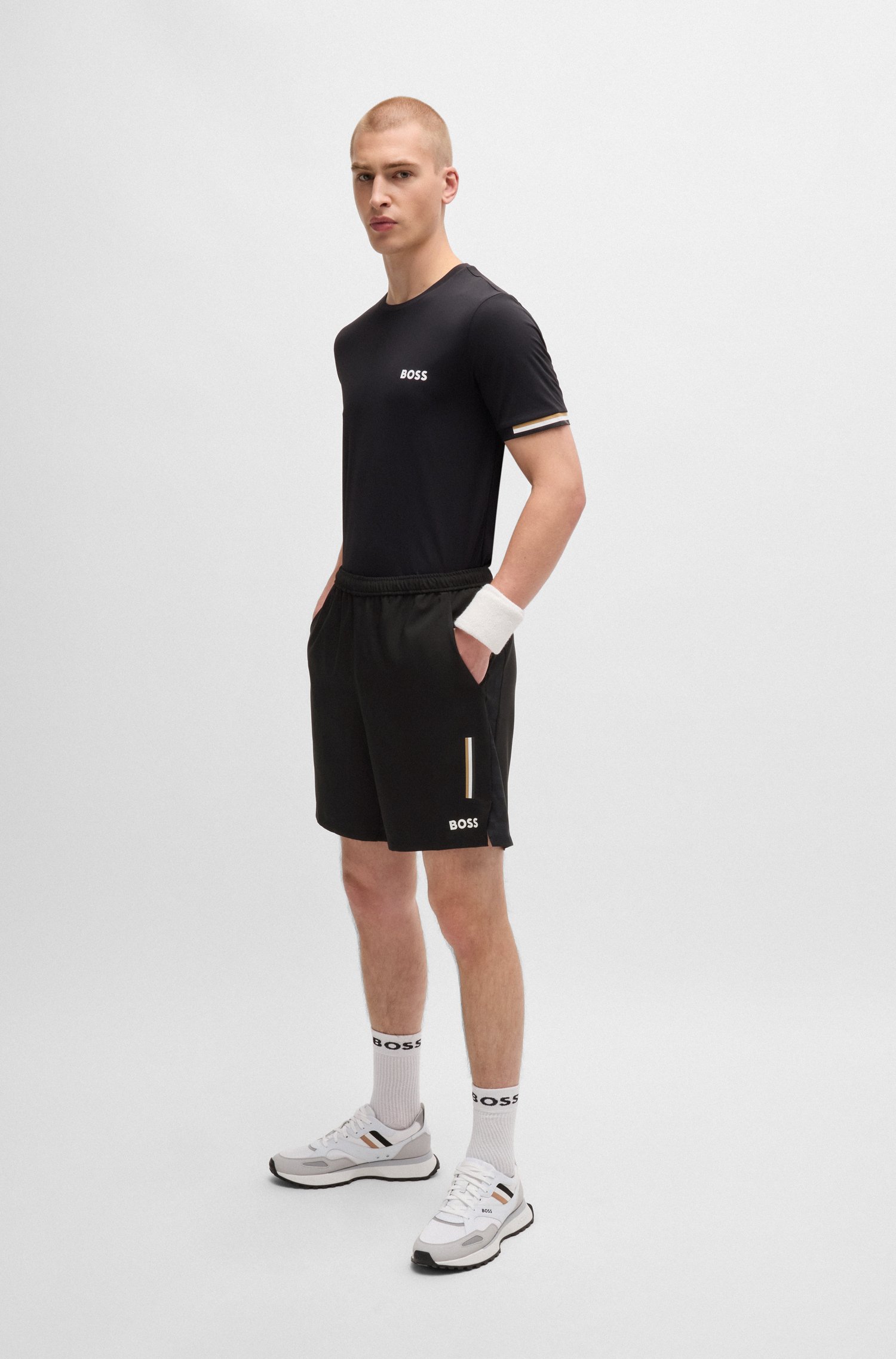 BOSS x Matteo Berrettini water-repellent shorts with logo print
