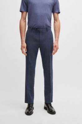 Slim-fit suit in micro-patterned performance fabric, Dark Blue