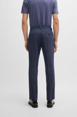 Slim-fit suit in micro-patterned performance fabric, Dark Blue
