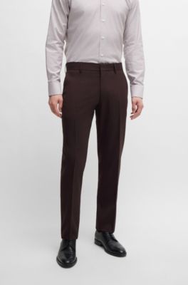 Traje slim fit de pa&ntilde;o el&aacute;stico con estampado, Rojo claro