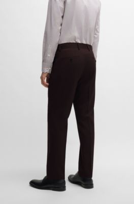 Traje slim fit de pa&ntilde;o el&aacute;stico con estampado, Rojo claro