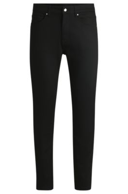 Porsche x BOSS tapered-fit jeans in black performance denim, Black