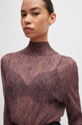 Top de cuello alto en tul plisado, Fantas&iacute;a