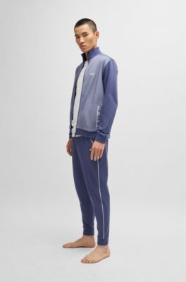 Tracksuit bottoms with contrast piping, Dark Blue