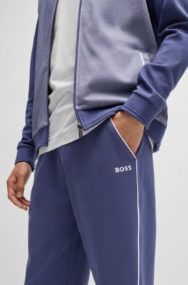 Tracksuit bottoms with contrast piping, Dark Blue