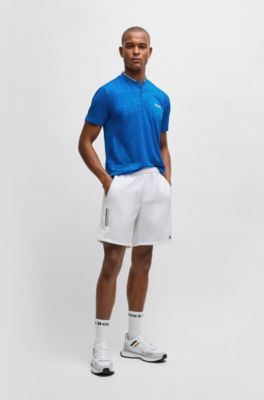 BOSS - BOSS x Matteo Berrettini polo shirt in monogram-mesh