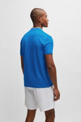 BOSS - BOSS x Matteo Berrettini polo shirt in monogram-mesh